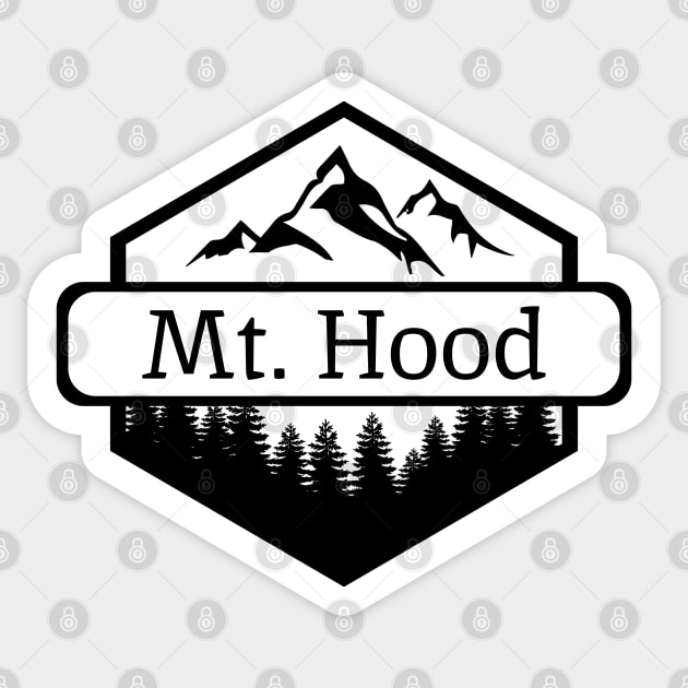 Mt. Hood Oregon Mountains and Trees Sticker by B & R Prints